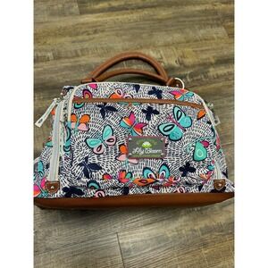 Lily Bloom Green Living Butterfly Print Satchel Recycled Polyester Multi-Color